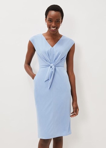 Phase Eight Adeliade Tie Front Dress Blue Canada | SKWJLF-534